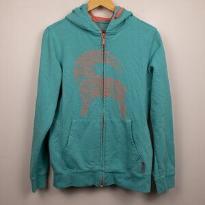 Backcountry teal ram graphic full zip up hoodie jacket-M